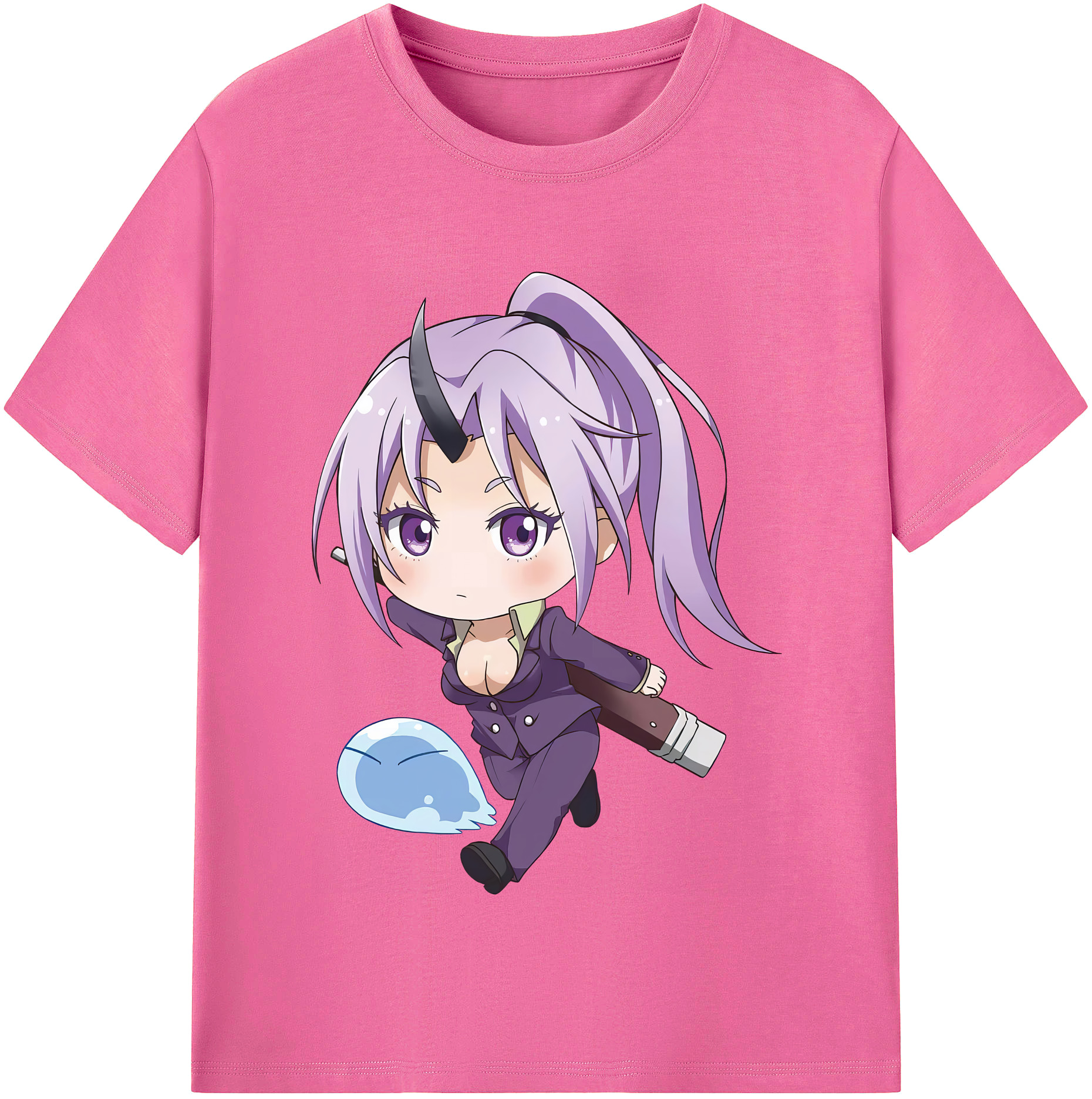 （画像用） 転スラ Regarding Reincarnated to Slime レディースカジュアルプリントTシャツ（綿100％）